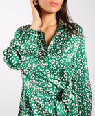 Green Animal Shirt Dress