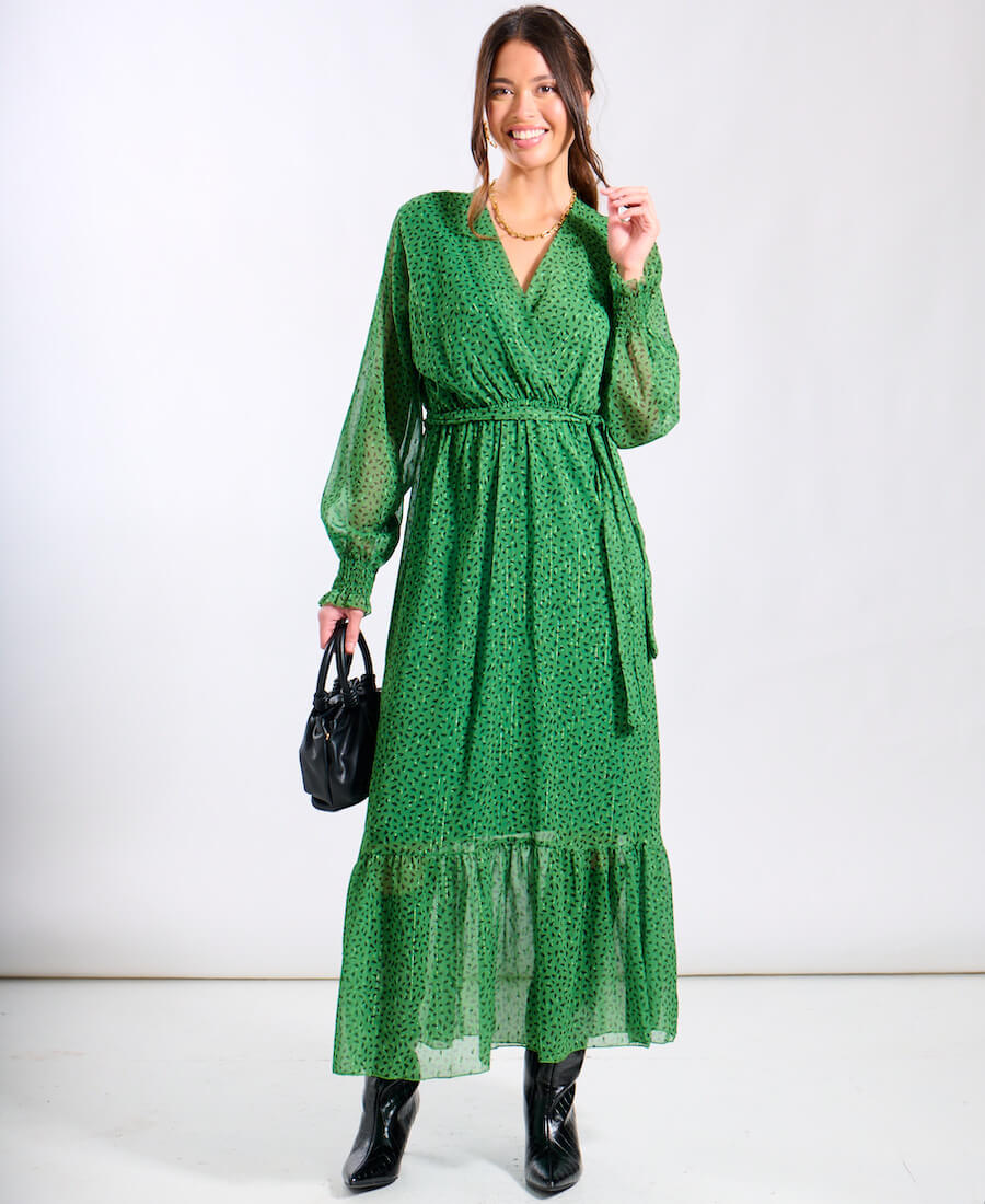 Animal Chiffon Maxi Dress