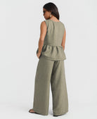 Khaki Stripe co ord back