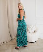 Leopard Green Maxi Dress