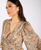 Leopard Printed Shimmer Midi Dress detail