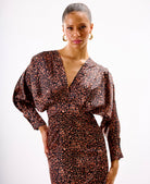 Leopard Batwing Sleeve Maxi Dress