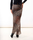 Leopard Chiffon Maxi Skirt