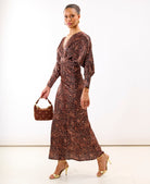 Leopard Batwing Sleeve Maxi Dress