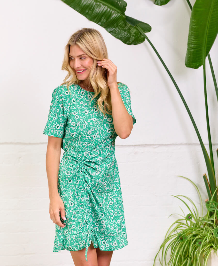 Green ditsy dress hot sale