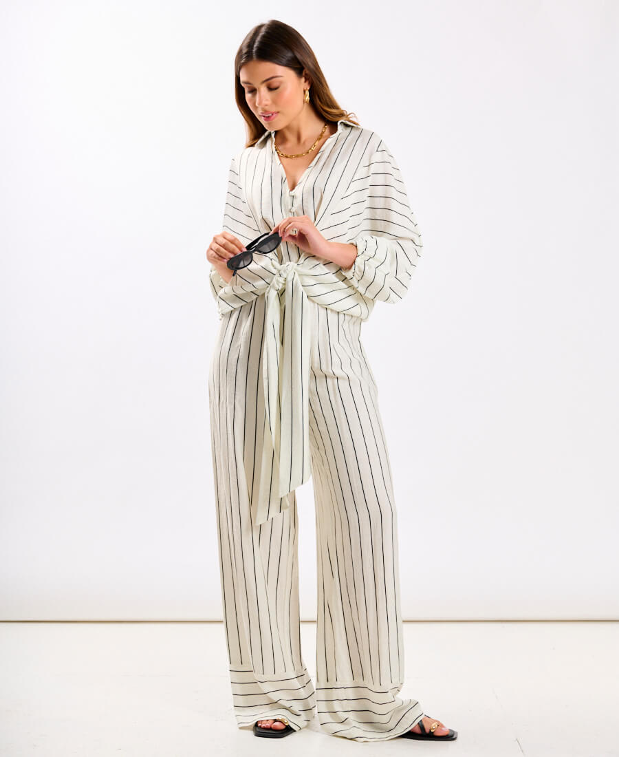 Mono Stripe Palazzo Set