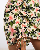 Floral Multicoloured Ruched Side Dress detail