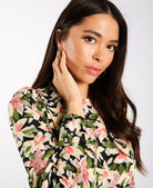 Floral Multicoloured Ruched Side Dress