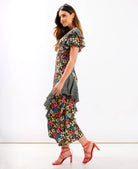 Multicoloured Ruffle Mix and Match Midi Dress