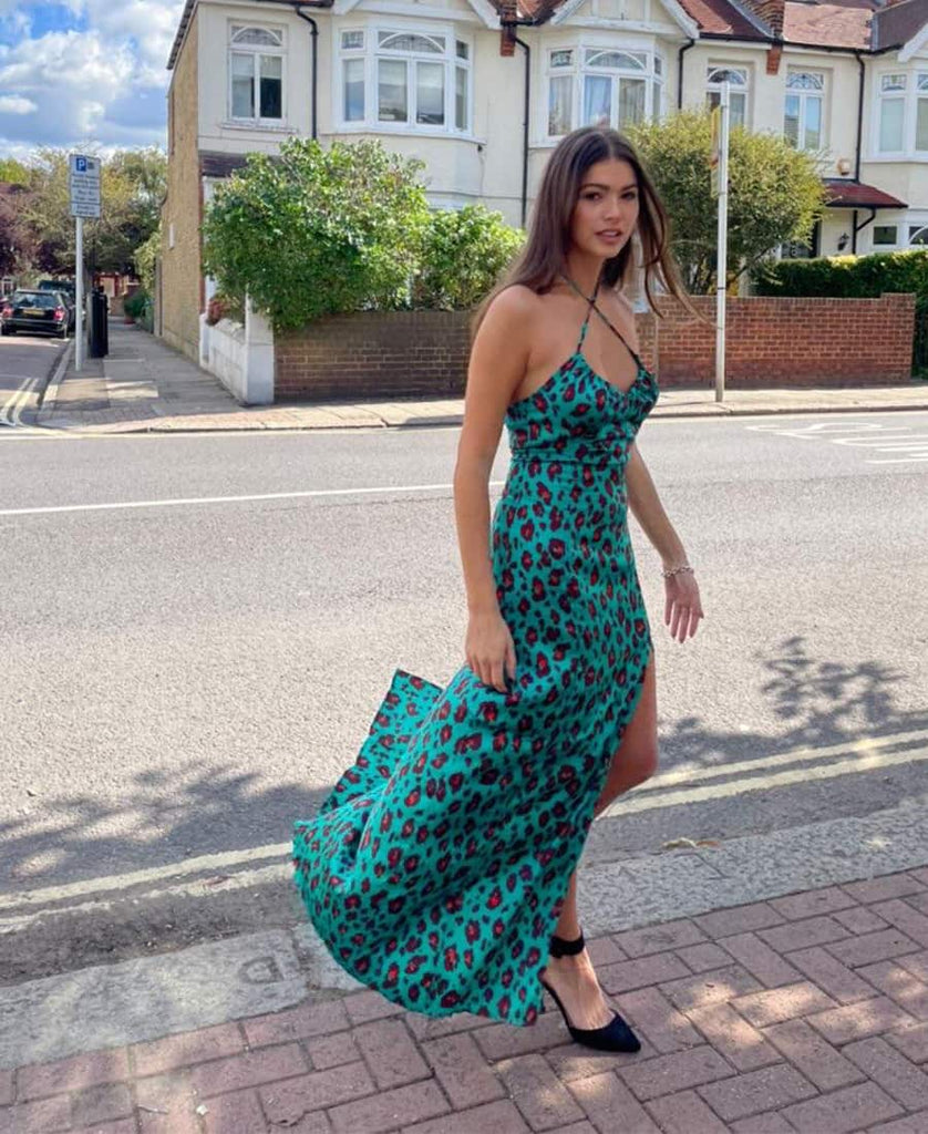 Needs No Label and you SLEEVELESS LEOPARD PRINT MAXI DRESS