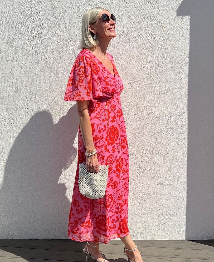 Pink and Red Dress