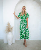 Midi Green Dress with tie