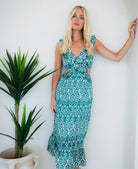 Print Green Cutout Dress