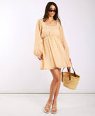 Yellow Floral Swing Mini Dress