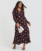 Berry Polka Dot Midi Dress