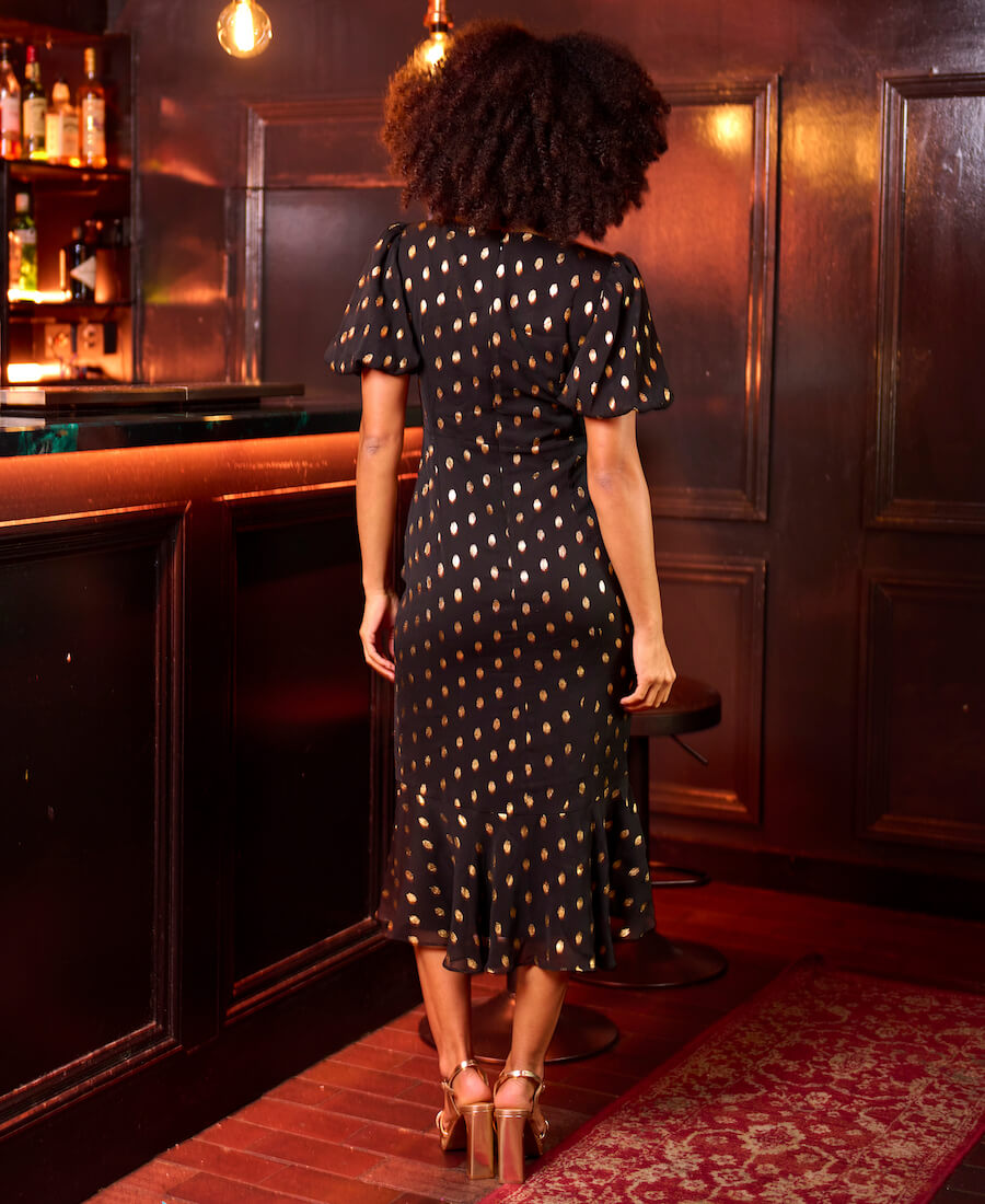 Black Sleeveless Midi Chiffon Dress main image 0