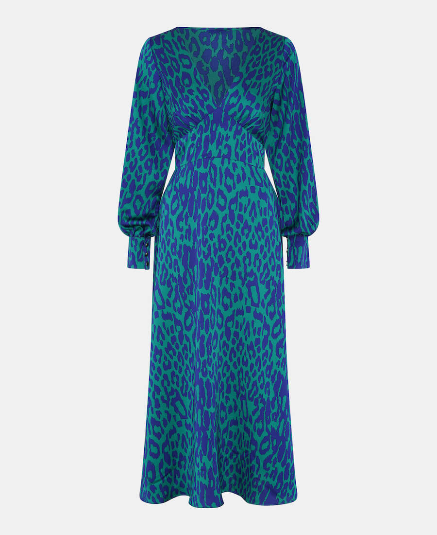 blue long sleeve dress