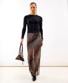 Leopard Chiffon Maxi Skirt