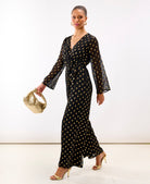 Gold Foil Wrap Jumpsuit 