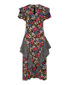 mixed pattern floral spots maxi dress