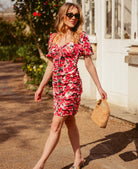 pink rose mini dress