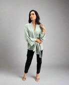 Sage Jacket with tie