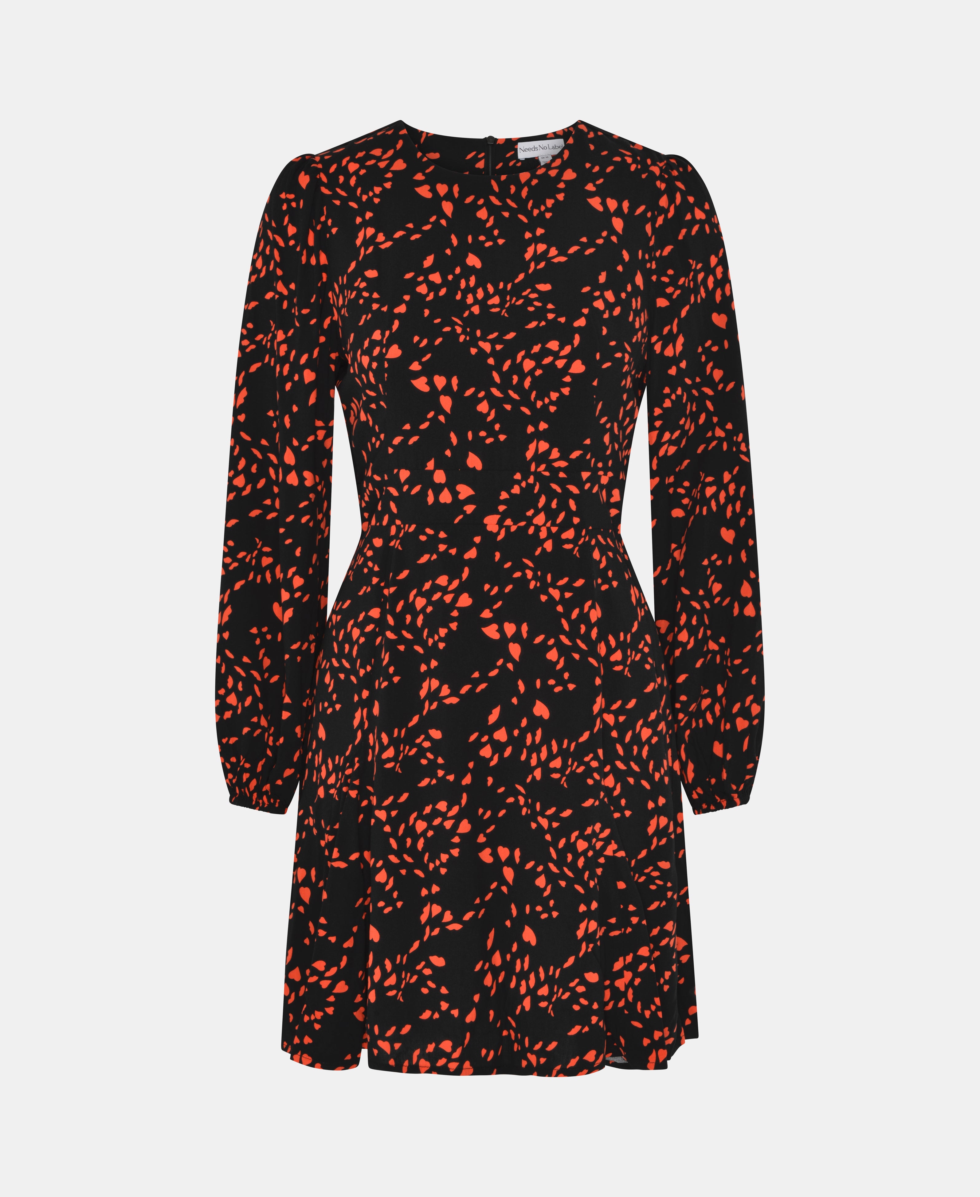 Heart Printed Long Sleeve Mini Dress Heart Printed Long Sleeve Mini Dress
