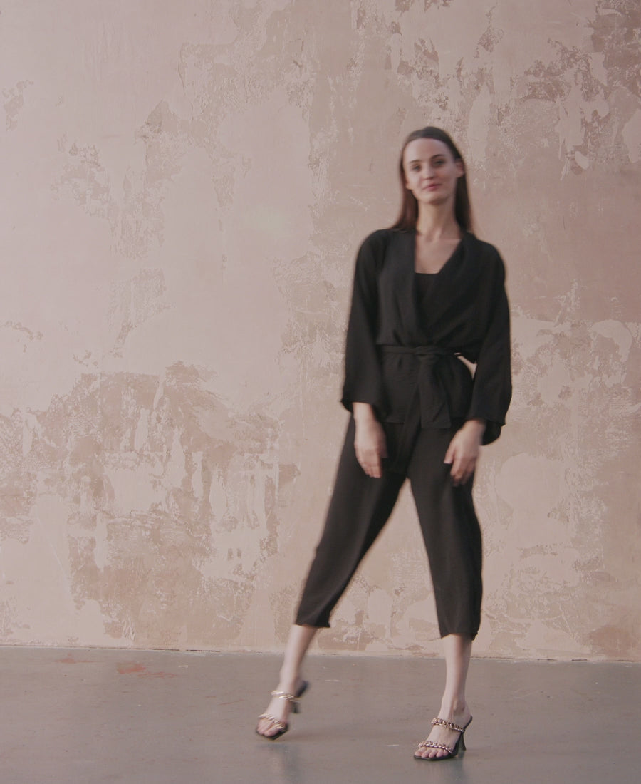 Catwalk Video Black Soft Belted Jacket
