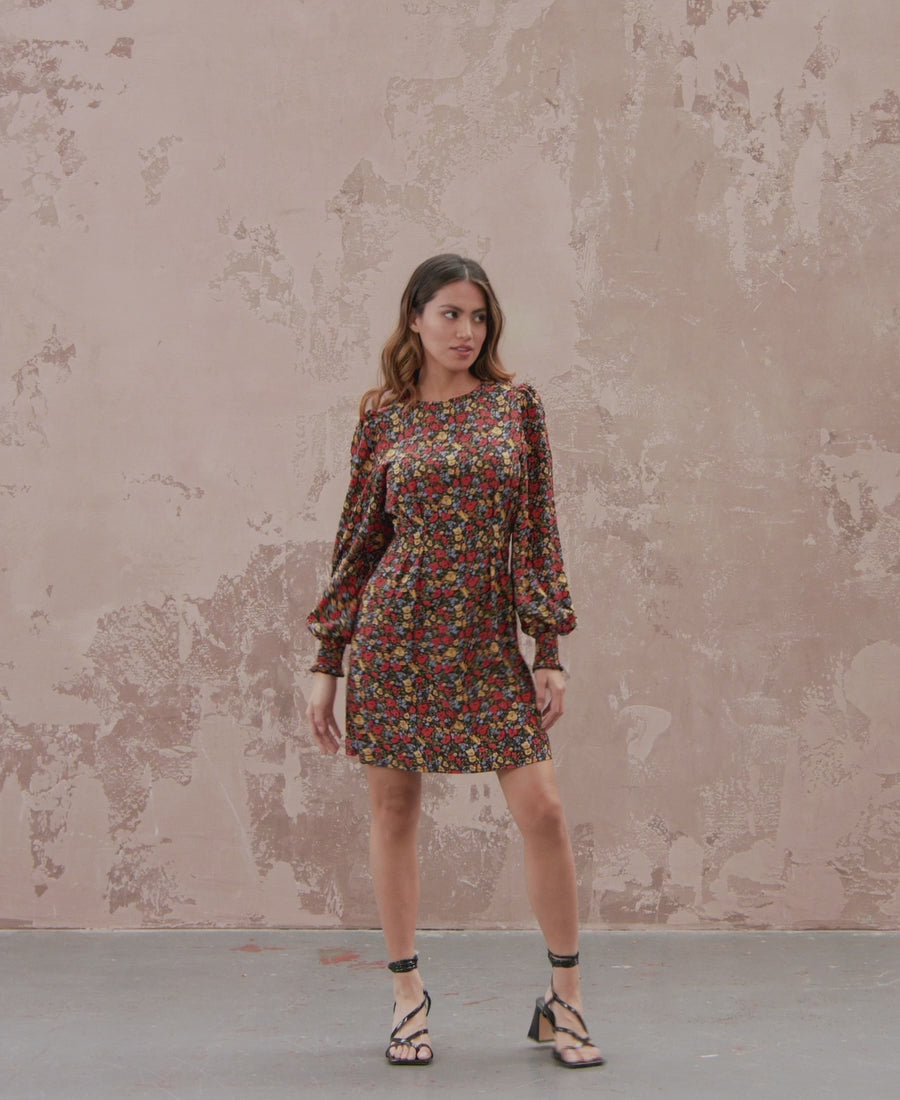 Catwalk Video Red Floral Corset Detail Mini Dress