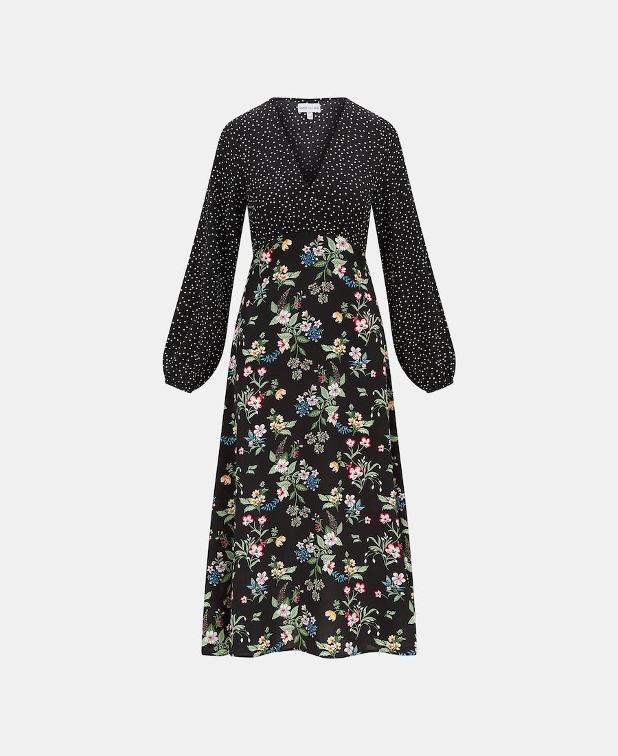 Black Floral Maxi Front