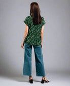 Green Blouse Floral