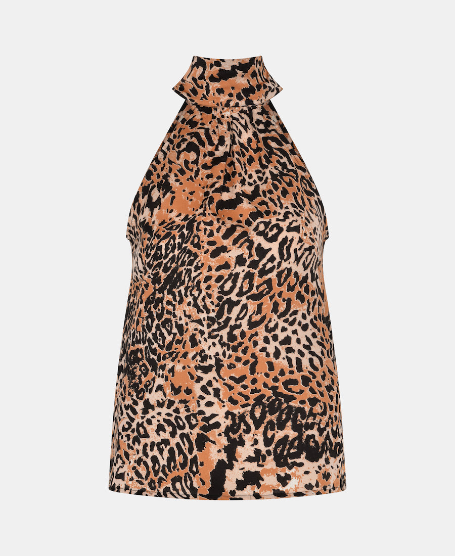 HALTER TOP ANIMAL PRINT