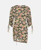 Multicoloured Floral Ruched Side Mini Dress