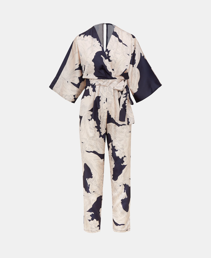 NAVY LEAF JUMPSUIT