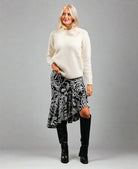 Paisley Tiered Hem Midi skirt