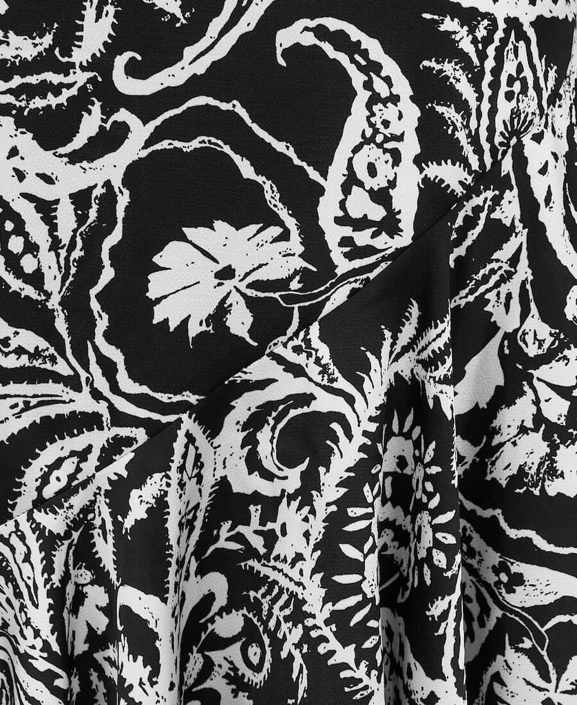 Paisley Tiered Hem Midi skirt detail
