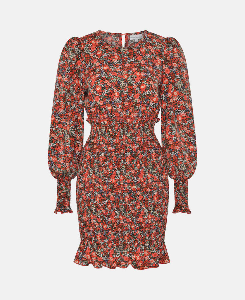 Red Floral Long Sleeve Mini