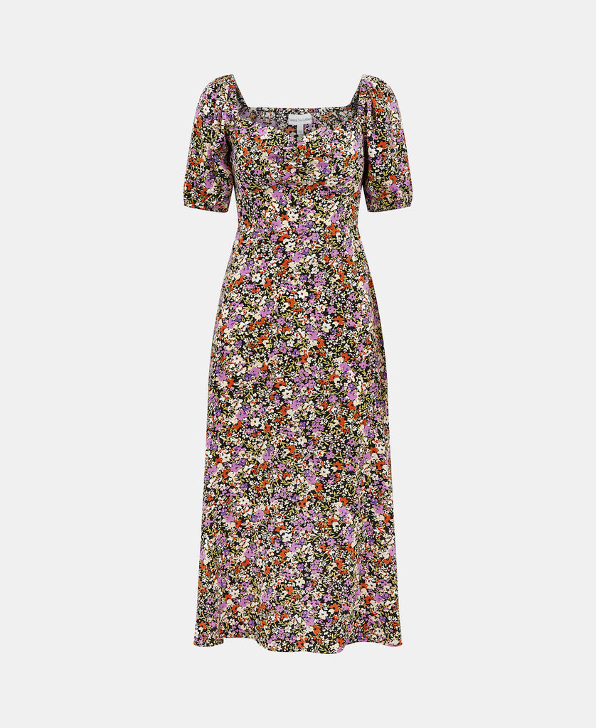 SWEETHEART NECK MIDIDRESS FLORAL Front