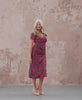 Catwalk video Red Floral Wrap Midi Dress