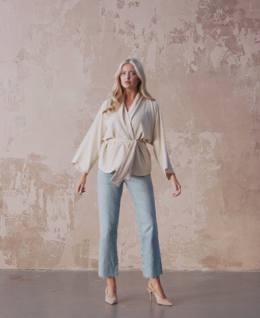 catwalk video cream belted jacket