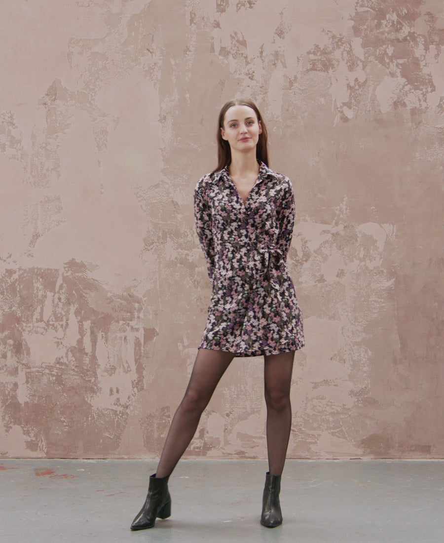 Mini Dress Floral with wrap tie